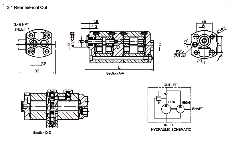 CBK Series Hi low Gear Pump outline