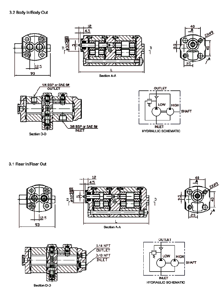 CBK Series Hi low Gear Pump outline